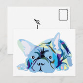 Blauwe Franse Bulldog Briefkaart (Voorkant / Achterkant)