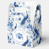  Blauwe Franse Chinoiserie Peacock bruiloft Bedankdoosjes (Geopend)