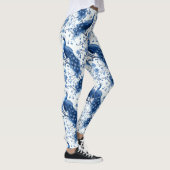  Blauwe Franse Chinoiserie Waterverf Pauw Leggings (Rechts)