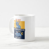 Blauwe Franse Dag en Nacht Shift Grappig Ontwerp Koffiemok (Voorkant links)