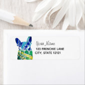 Blauwe franse hond etiket (Insitu)