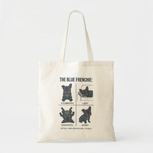 Blauwe Franse Karakter Grappige Franse Bulldog Hon Tote Bag