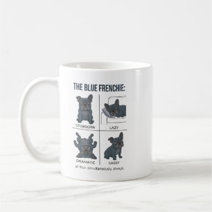Blauwe Franse persoonlijkheid Grappige Franse Bull Koffiemok