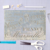 Blauwe  Franse Stad Names Paris Tissue Paper Tissuepapier (Craft)