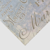 Blauwe  Franse Stad Names Paris Tissue Paper Tissuepapier (Detail)