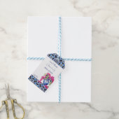 Blauwe Franse Tegels Bougainvillea dank u gunst Cadeaulabel (Met Touw)