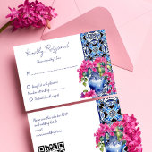 Blauwe Franse Tegels Bougainvillea elegante bruilo RSVP Kaartje