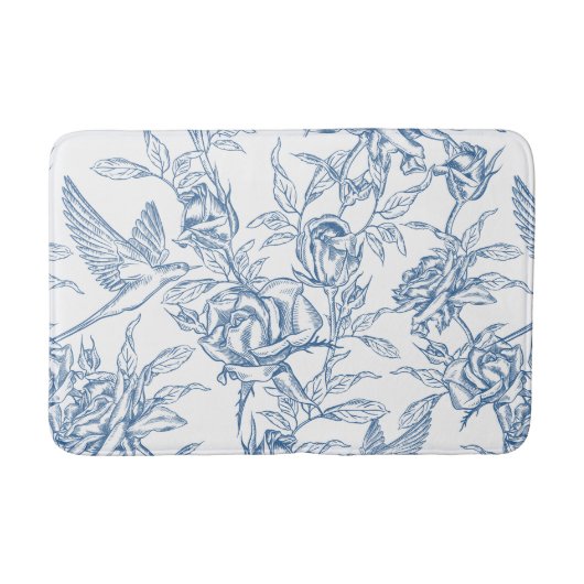 Blauwe Franse Toile Badmat (Voorkant)