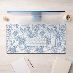 Blauwe Franse Toile Bureaumat