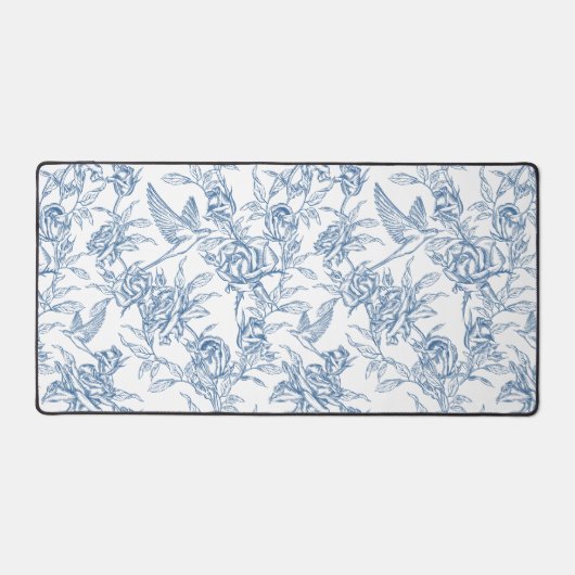 Blauwe Franse Toile Bureaumat (Voorkant)
