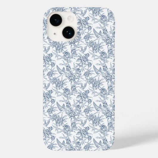 Blauwe Franse Toile Case-Mate iPhone Case (Achterkant)