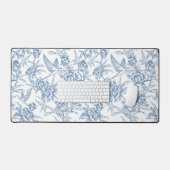 Blauwe Franse Toile de Jouy Bureaumat (Keyboard & Muis)