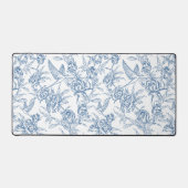 Blauwe Franse Toile de Jouy Bureaumat (Voorkant)