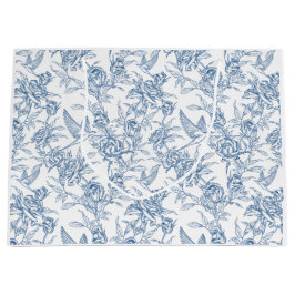 Blauwe Franse Toile Groot Cadeauzakje