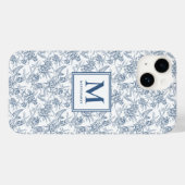 Blauwe Franse Toile Naam Case-Mate iPhone Case (Achterkant (horizontaal))