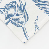 Blauwe Franse Toile Naam Fleece Deken (Hoek)