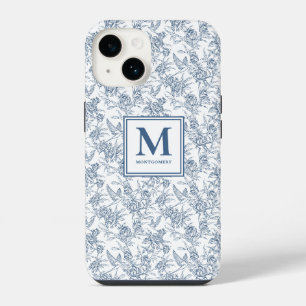 Blauwe Franse Toile Naam iPhone 14 Hoesje