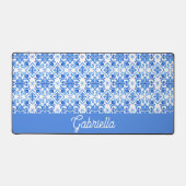 Blauwe Franse Toile-patroonnaam Bureaumat (Voorkant)
