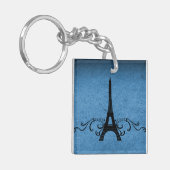 Blauwe Franse Vlaamse AcrylSleutelhanger Sleutelhanger (Voorkant Links)