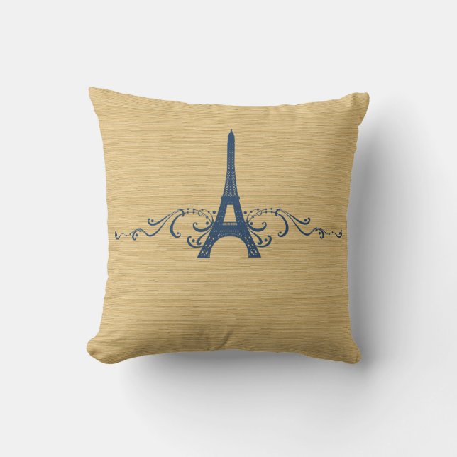 Blauwe Franse Vlaanderen Pillow Kussen (Voorkant)