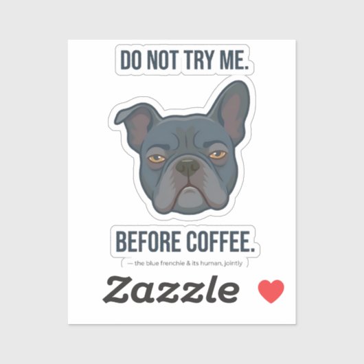 Blauwe Franse voor koffie stemming Sticker (Vel)
