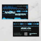 blauwe frequentiegolven DJ/producent visitekaartje (Voorkant / Achterkant)