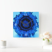 Blauwe Frizzle Vierkante Klok (Huis)
