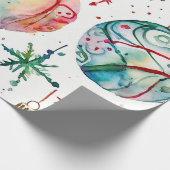 Blauwe Frosted kerstballen Cadeaupapier (Hoek)