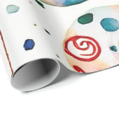 Blauwe Frosted kerstballen Cadeaupapier (Rol Hoek)