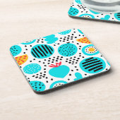 Blauwe fruitpatronen Kunst schilderen. Nu kopen Bier Onderzetter (Linkerzijde)