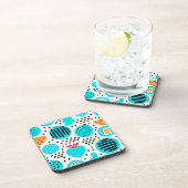 Blauwe fruitpatronen Kunst schilderen. Nu kopen Bier Onderzetter (Rechterzijde)