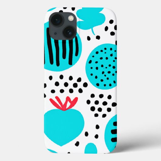 Blauwe fruitpatronen Kunst schilderen. Nu kopen Case-Mate iPhone Case (Achterkant)