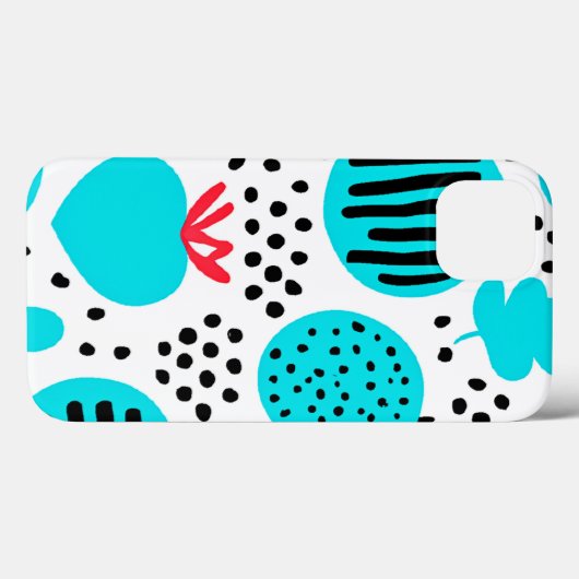 Blauwe fruitpatronen Kunst schilderen. Nu kopen Case-Mate iPhone Case (Achterkant (horizontaal))
