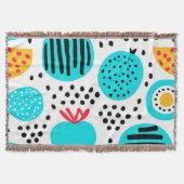 Blauwe fruitpatronen Kunst schilderen. Nu kopen Deken (Voorkant)