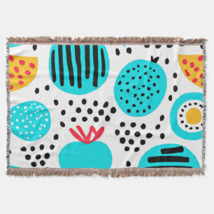 Blauwe fruitpatronen Kunst schilderen. Nu kopen Deken