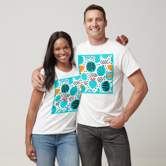 Blauwe fruitpatronen Kunst schilderen. Nu kopen T-shirt (Unisex)