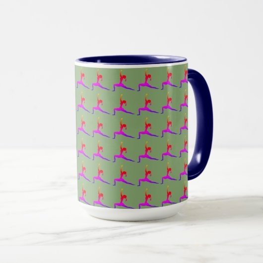 Blauwe "Fun Yoga Design Combo Coffee Mok/Cup Mok (Voorkant rechts)