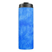 Blauwe Fur Frenzy Thermische Tumbler Thermosbeker (Voorkant)
