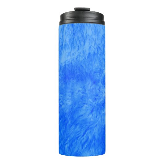 Blauwe Fur Frenzy Thermische Tumbler Thermosbeker (Voorkant)
