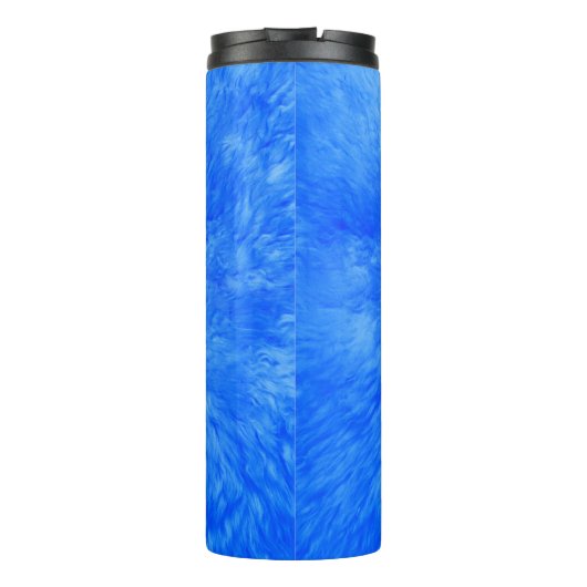 Blauwe Fur Frenzy Thermische Tumbler Thermosbeker (Achterkant)