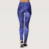 Blauwe futuristische pijp patroon kunst leggings (Achterkant)
