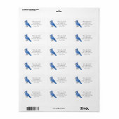 Blauwe Gaai Adreslabel Etiket (Full Sheet)