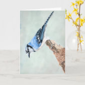 Blauwe Gaai Blank Kaart (Gele Bloem)