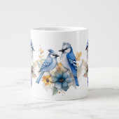 Blauwe Gaai Groet Grote Koffiekop (Voorkant)