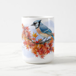 Blauwe Gaai in herfstkleuren Koffiemok