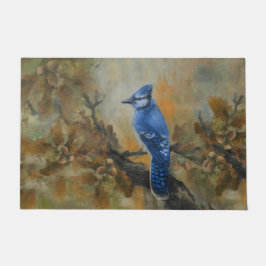 Blauwe gaai "Jaybird" kleed door Jason Street Deurmat