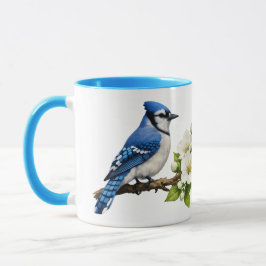 Blauwe Gaai met Witte Bloesems Mok