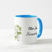 Blauwe Gaai met Witte Bloesems Mok (Voorkant rechts)