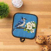 Blauwe Gaai met Witte Bloesems Pannenlap (Top down)