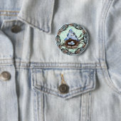 Blauwe Gaai Nest Ronde Button 5,7 Cm (In situ)